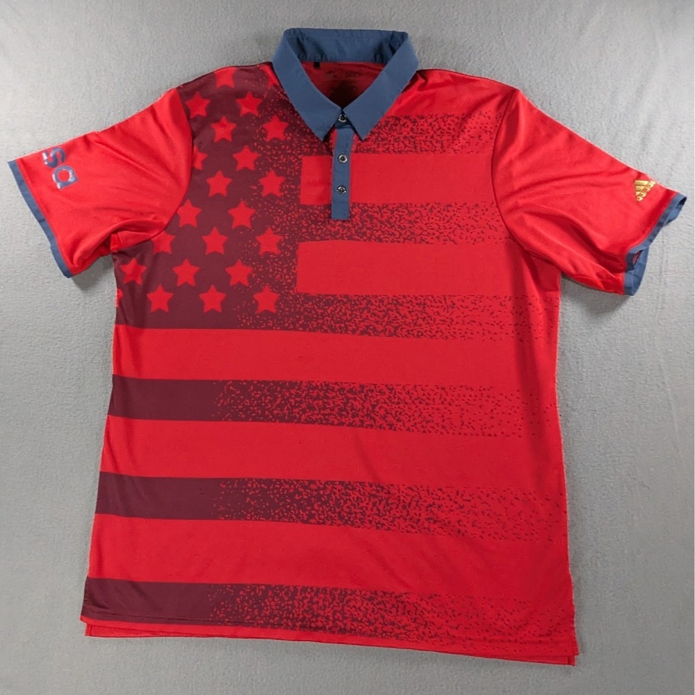 Adidas Mens 2016 Olympic Ryder Cup Team USA Golf‎ Polo Shirt XL Red AF1612